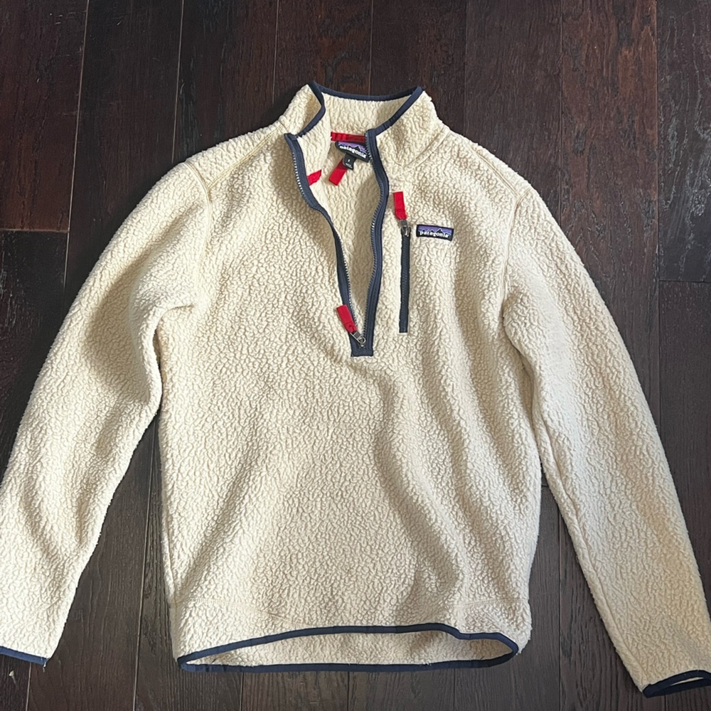Patagonia Men’s Small Cream Fleece Jacket with